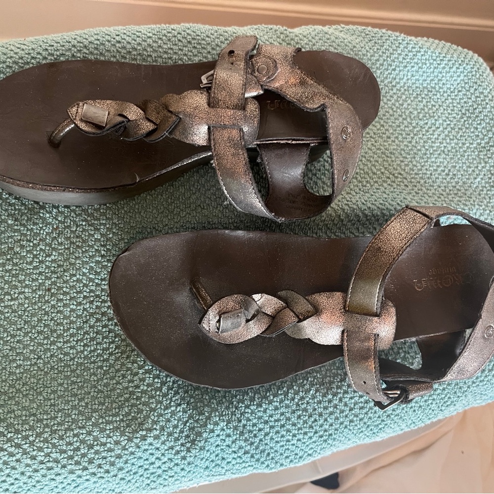 Metallic Braided Sandals